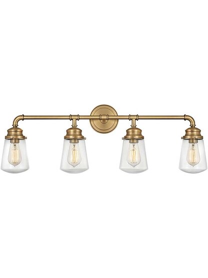 Fritz 4-Light Bath in Heritage Brass.